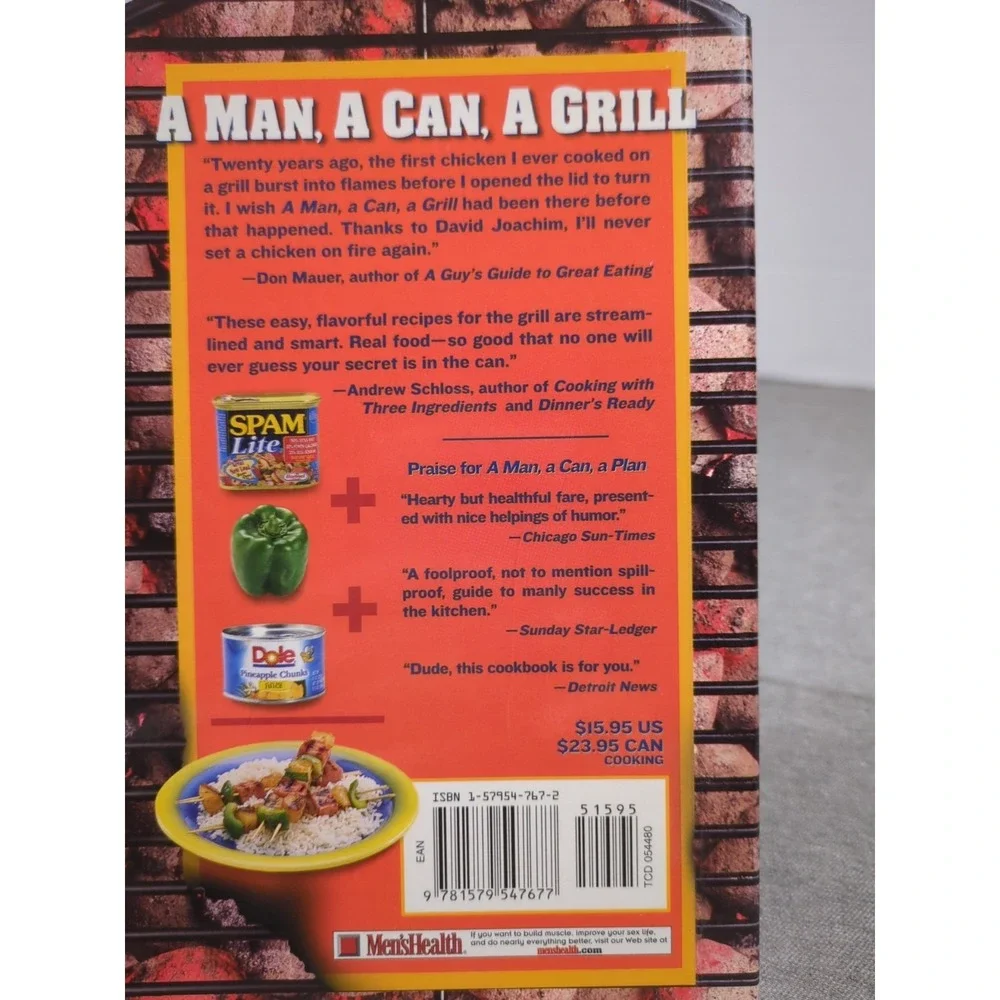 A Man, A Can, A Grill: 50 No Sweat Meals David Joachim Men's Health VTG Cookbook